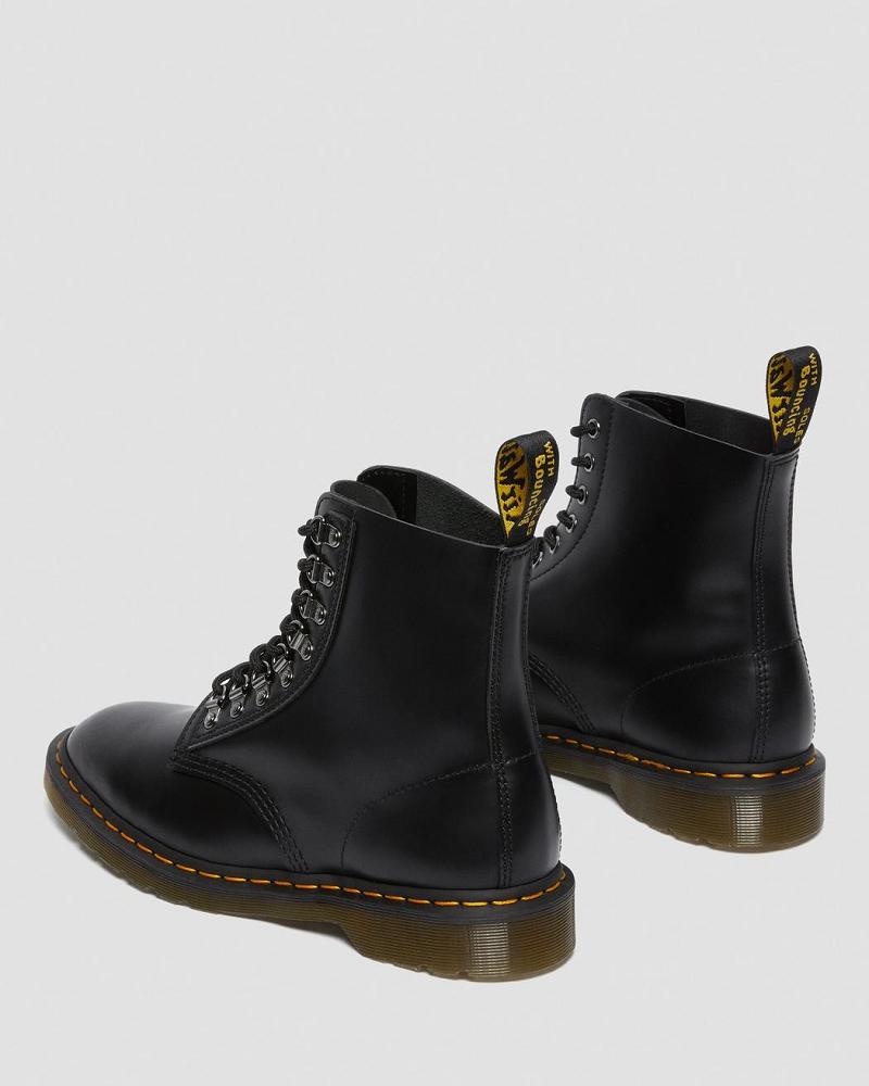 Men's Dr Martens 1460 Pascal Verso Smooth Leather Lace Up Boots Black | AU 528TCE